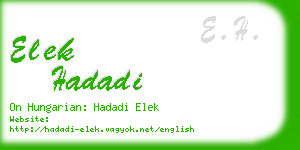 elek hadadi business card